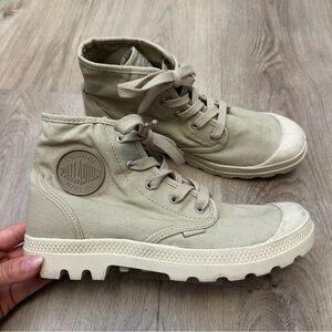Palladium Beige High-Top Lug Sole Sneakers size 10